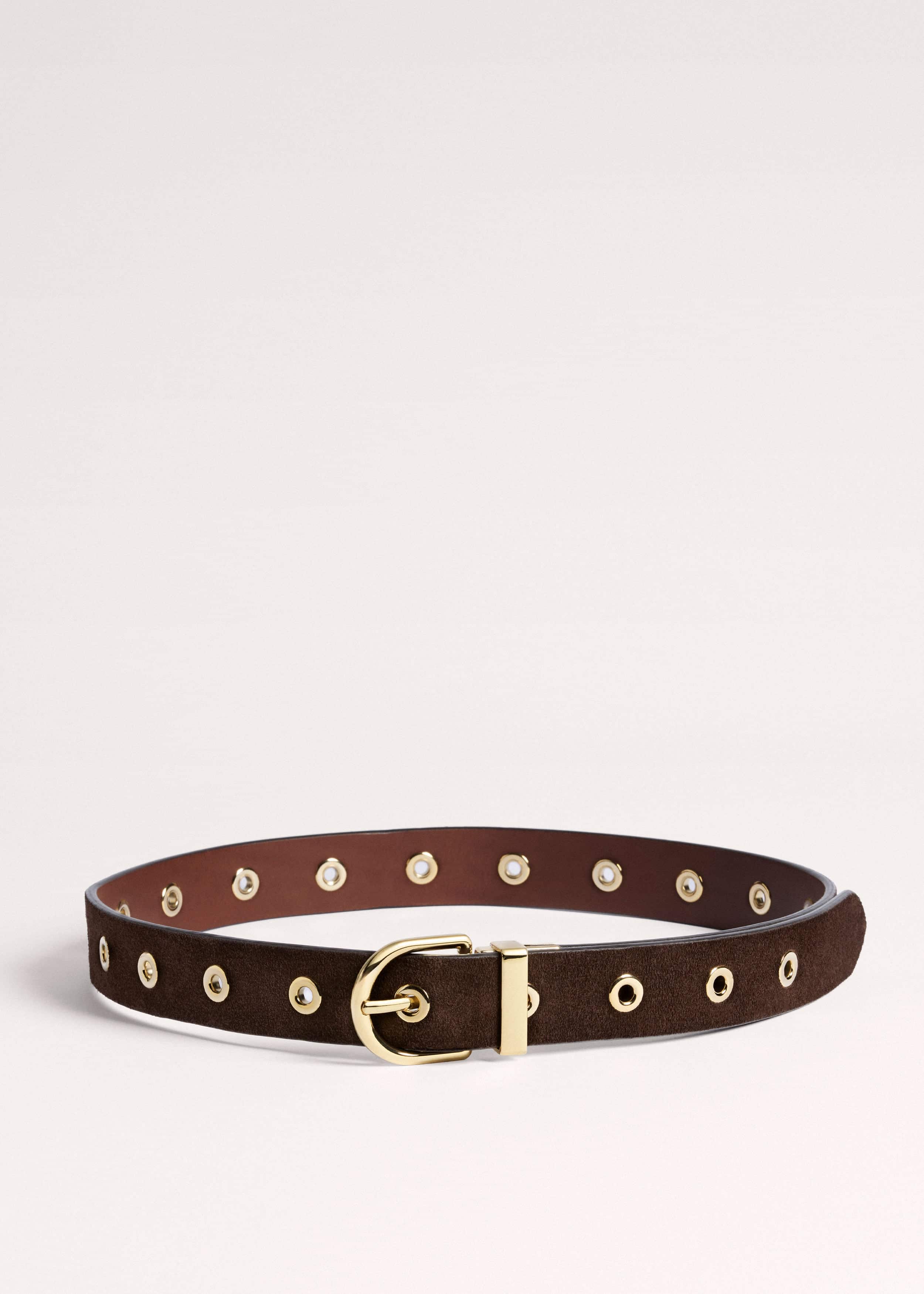 Brown Eyelet Reversible Belt meandem