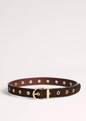 Brown Eyelet Reversible Belt meandem