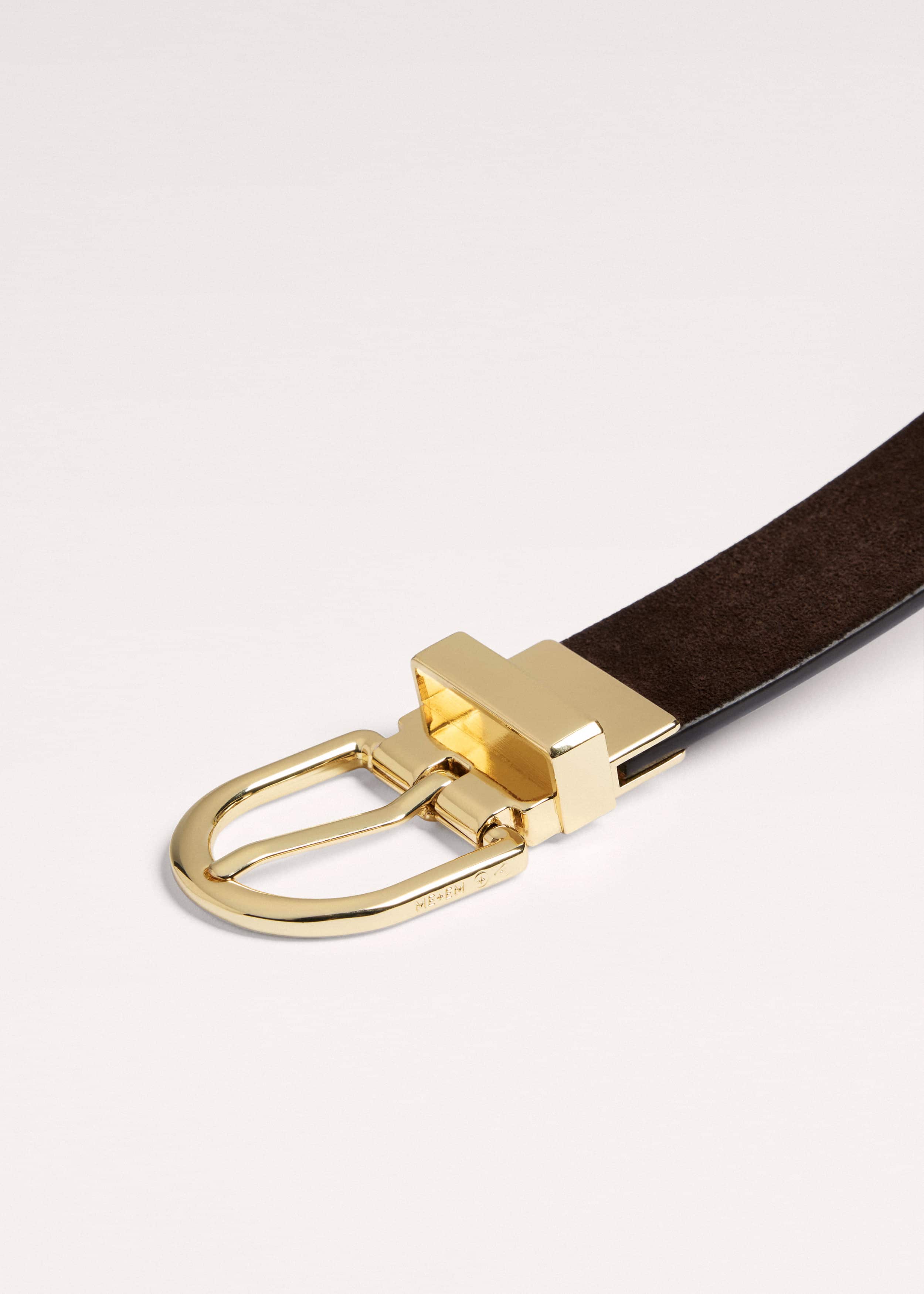 Brown Eyelet Reversible Belt meandem