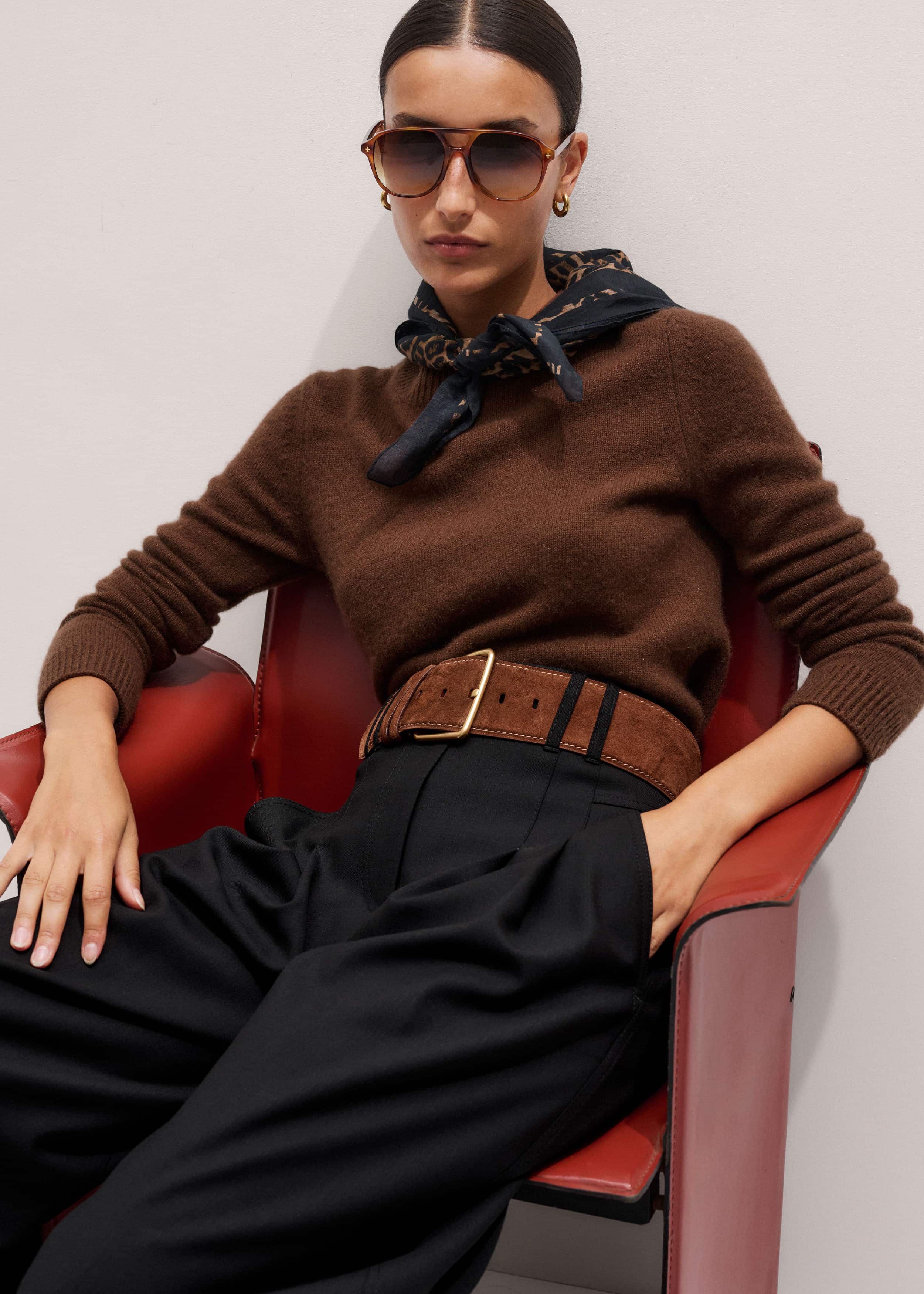 Brown Extra Wide Waisted Belt meandem