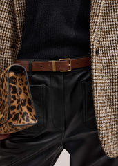 Olive Green Leather Reversible Belt meandem