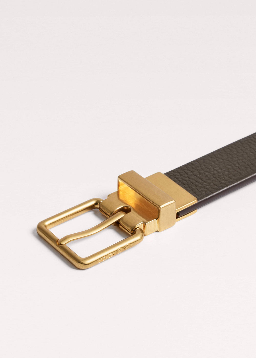 Olive Green Leather Reversible Belt meandem