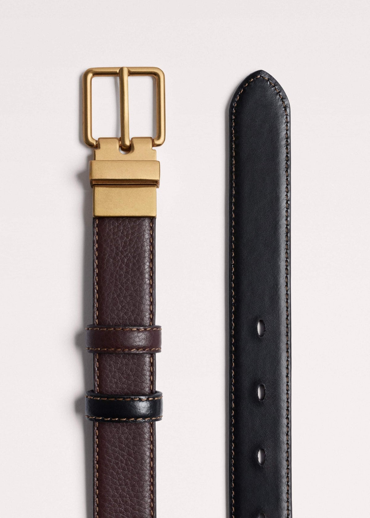 Red Leather Reversible Belt meandem
