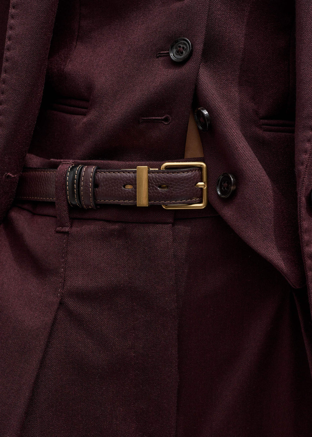 Red Leather Reversible Belt meandem