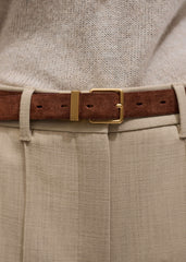 Red Italian Croc Print Reversible Belt meandem