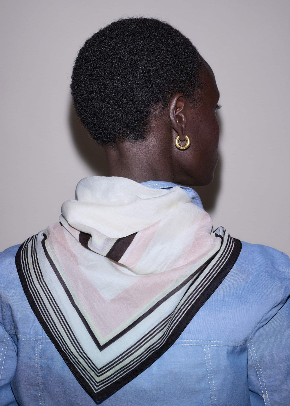 Pink Multi Stripe Border Scarf meandem
