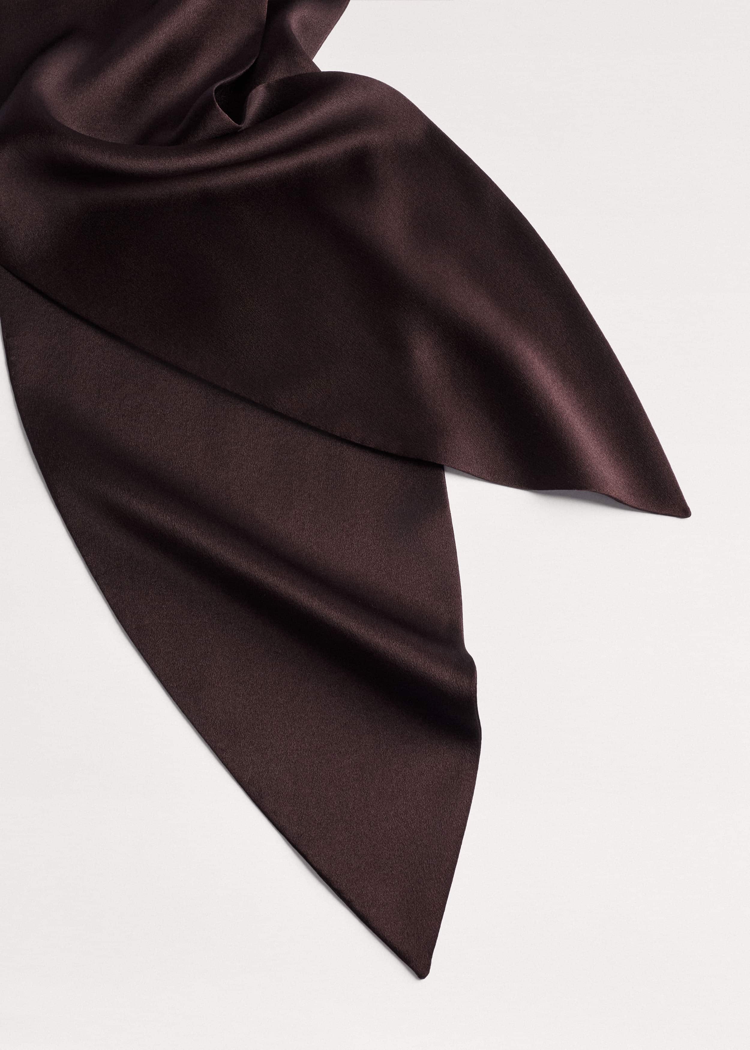 Brown Silk Satin Evening Scarf meandem