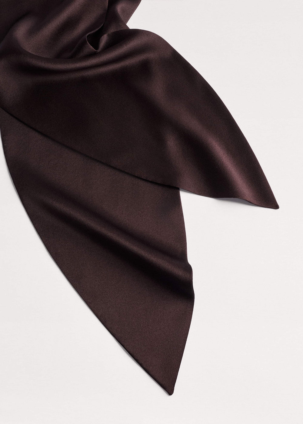 Brown Silk Satin Evening Scarf meandem