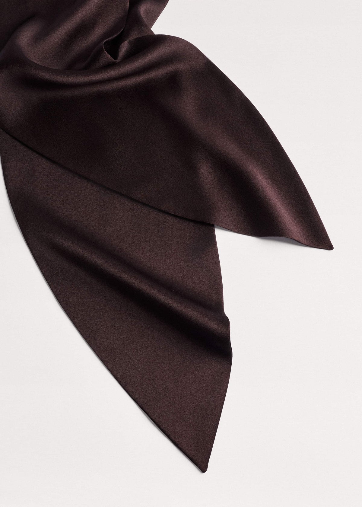 Brown Silk Satin Evening Scarf meandem