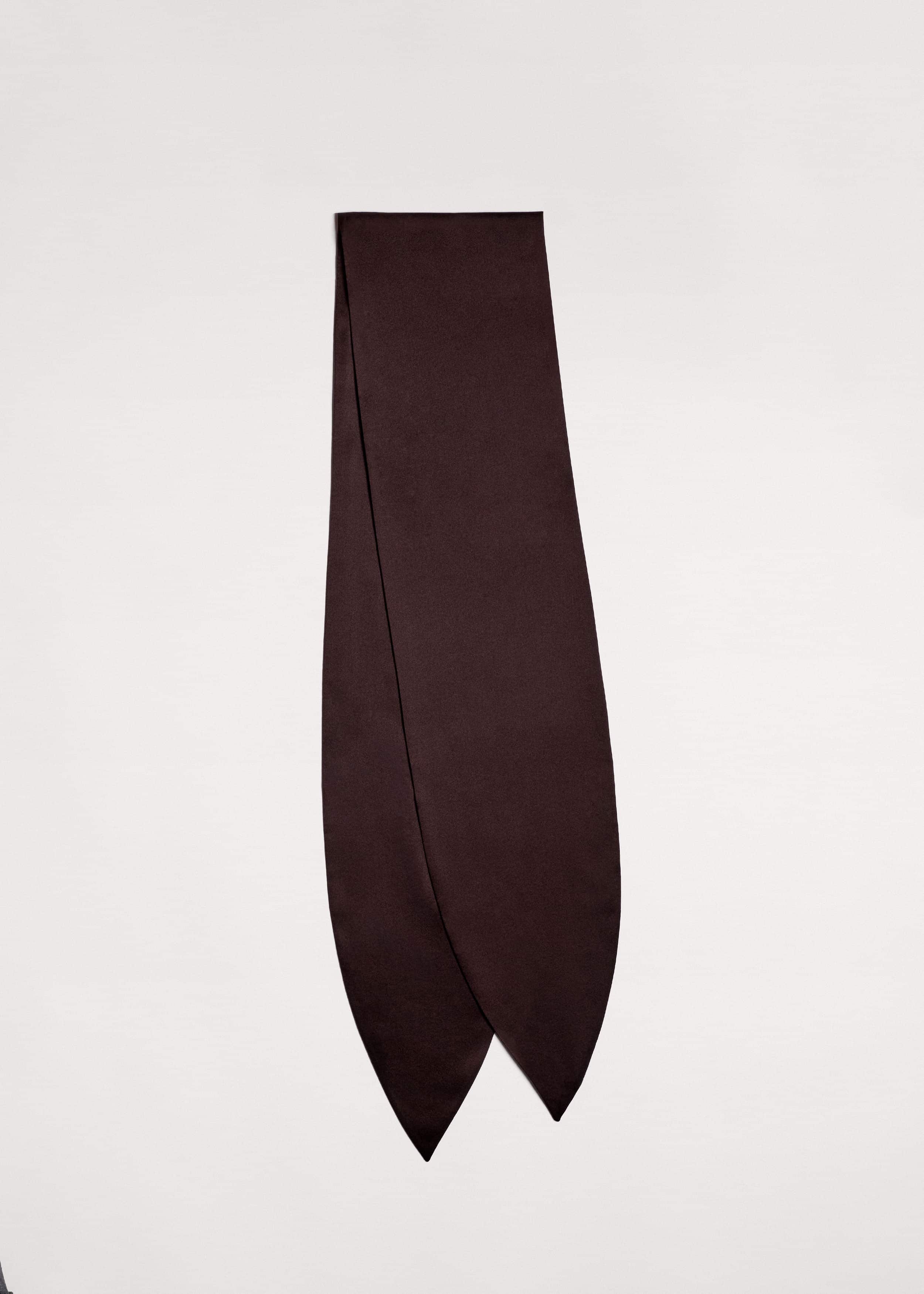 Brown Silk Satin Evening Scarf meandem