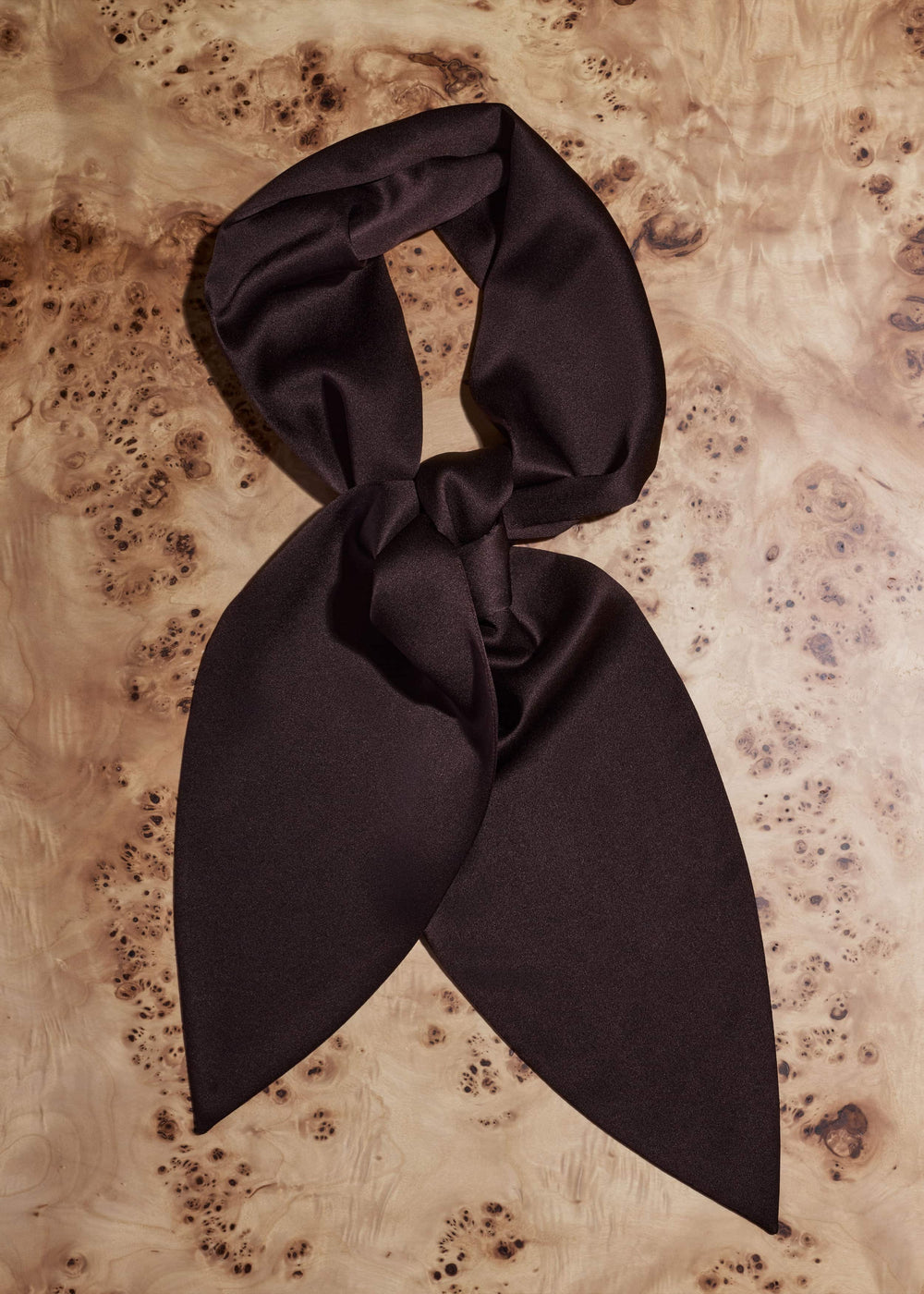 Brown Silk Satin Evening Scarf meandem