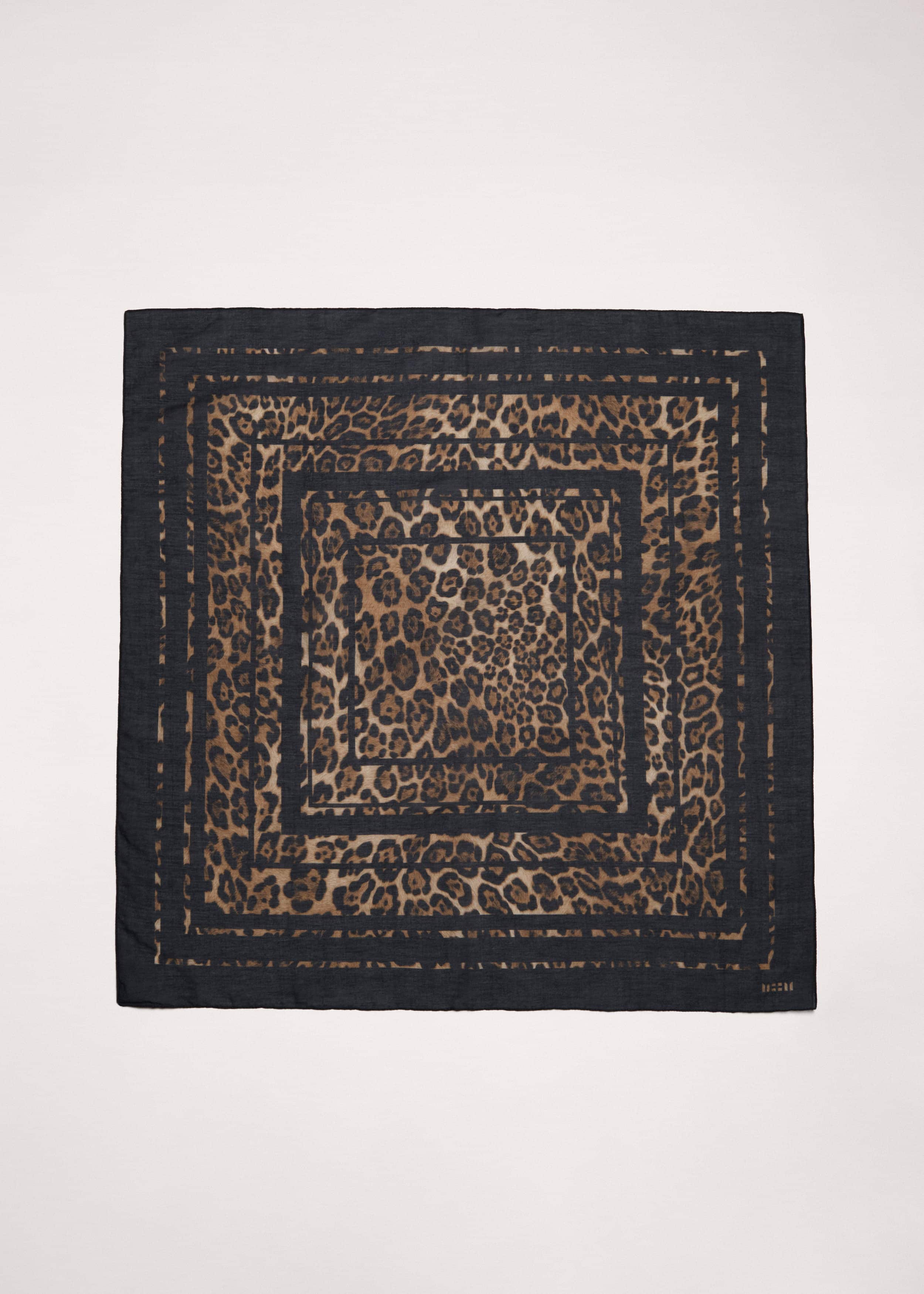 Brown Leopard Border Scarf meandem