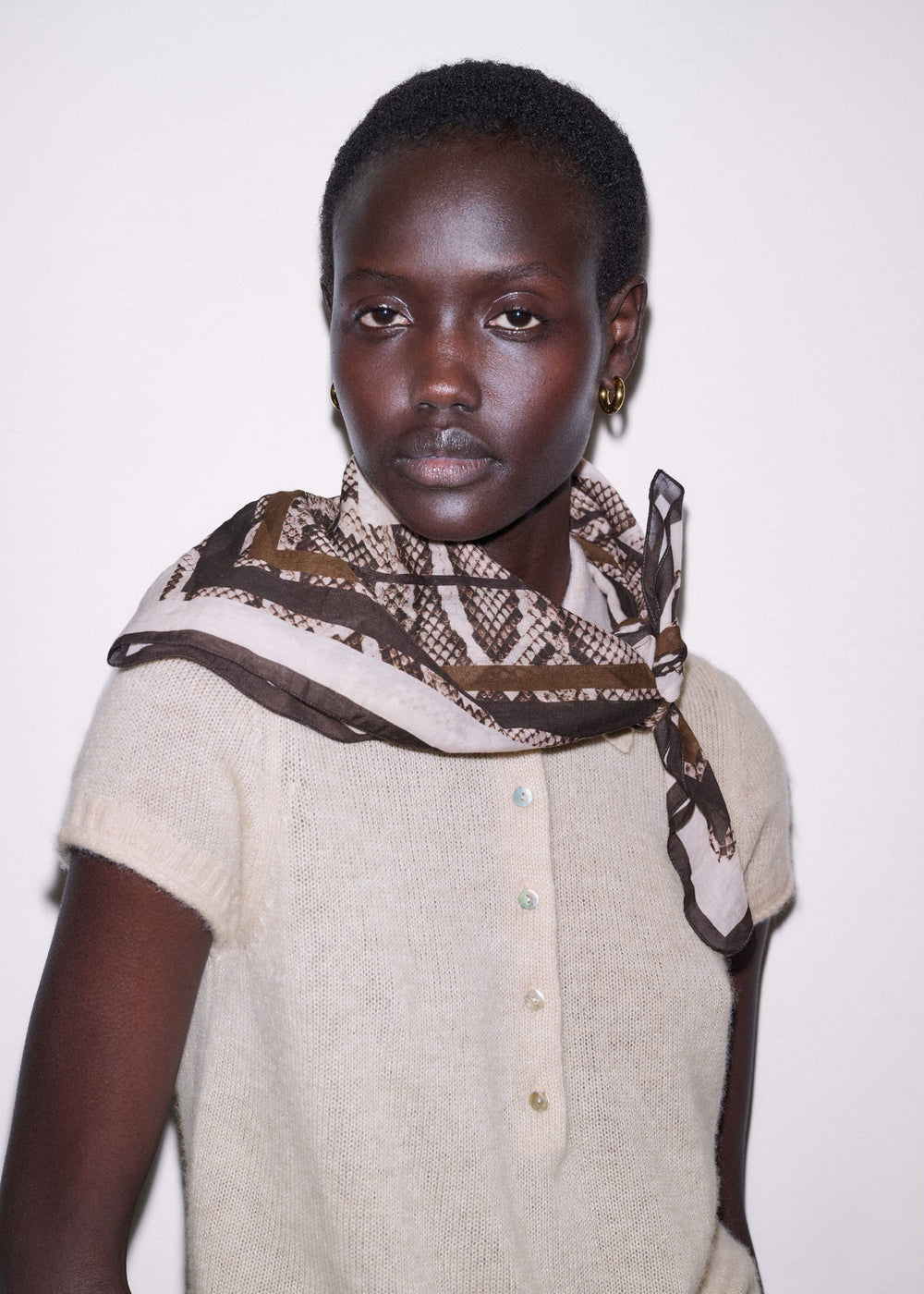 Snake Print Border Scarf meandem