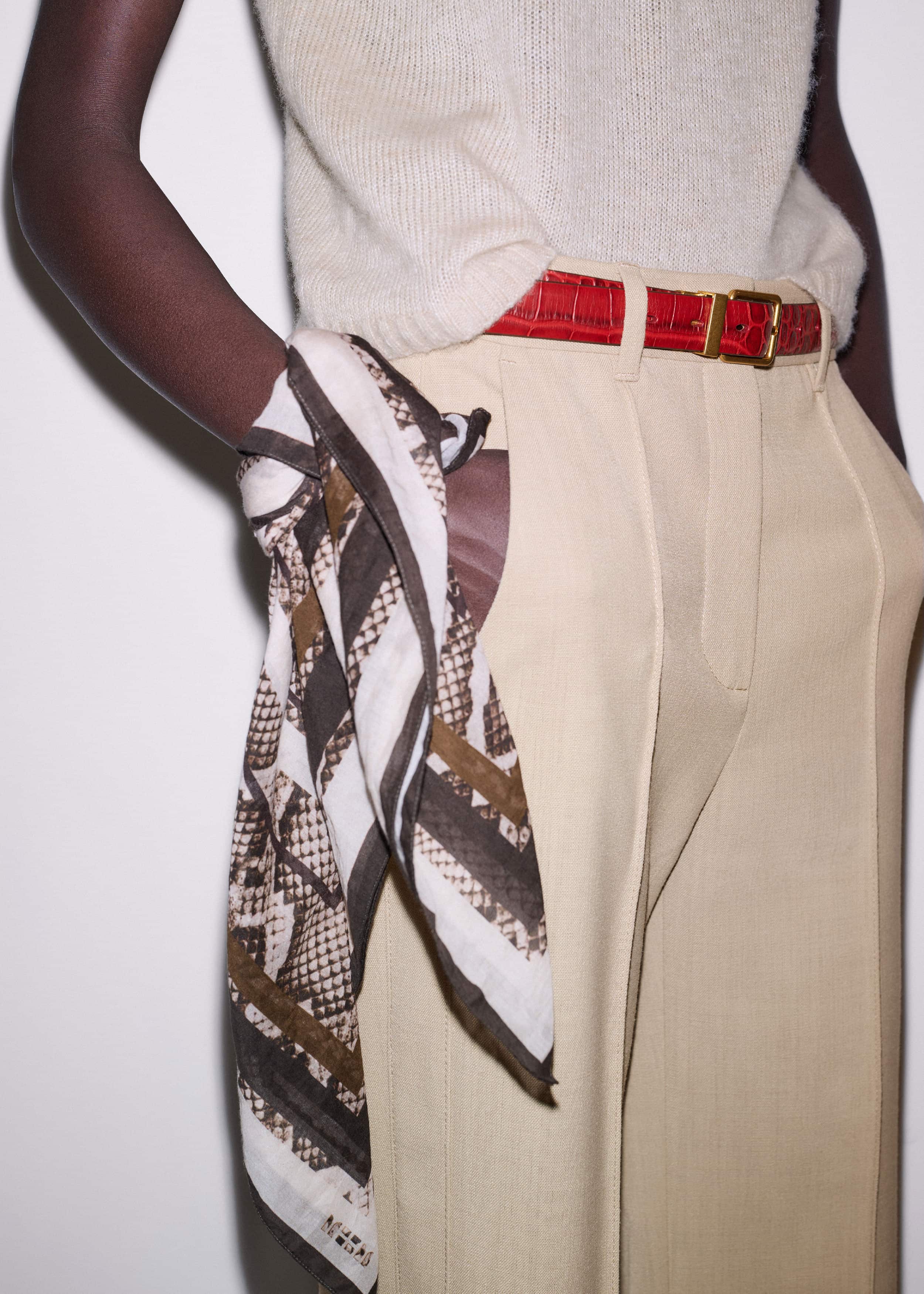 Snake Print Border Scarf meandem