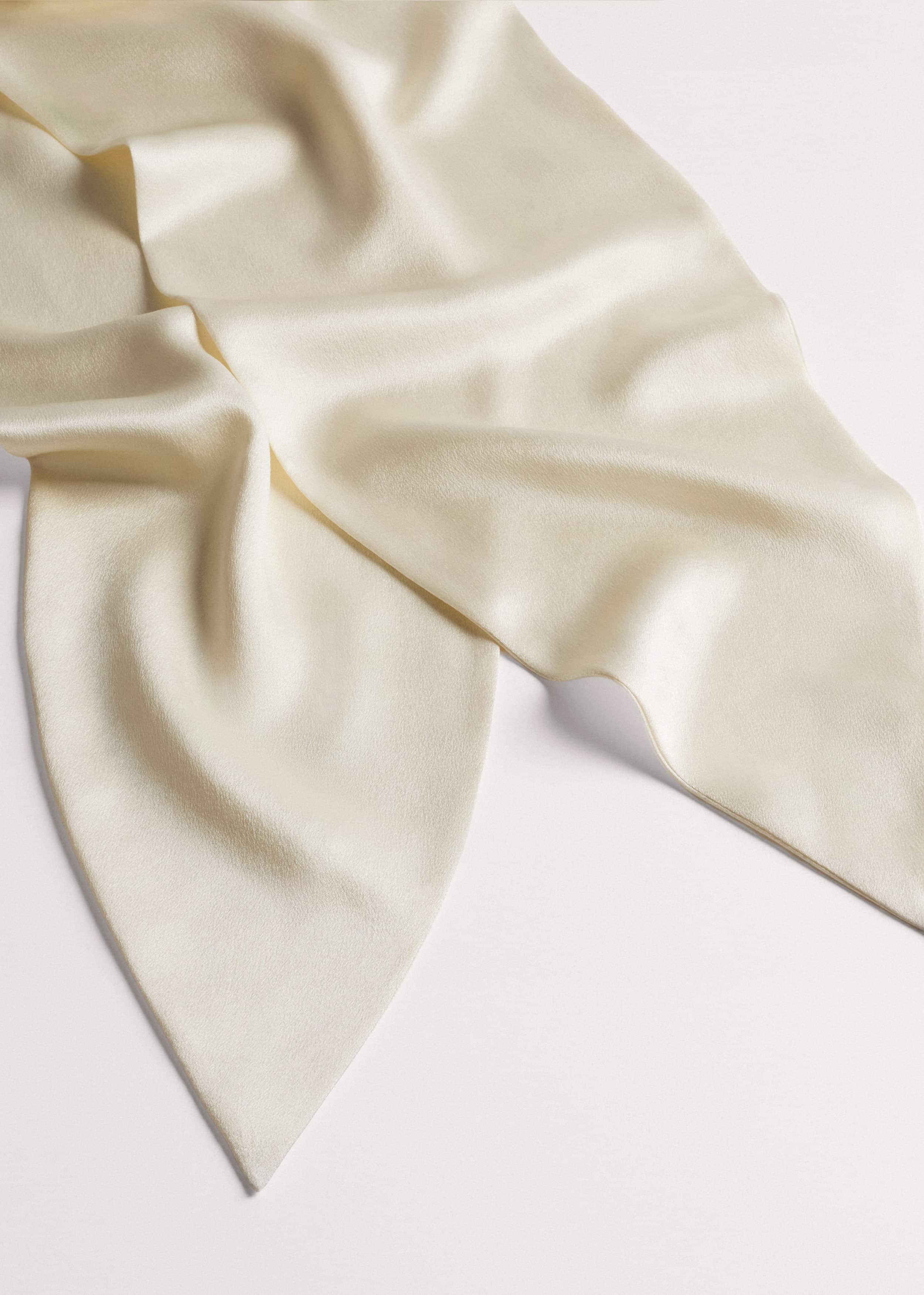 Cream Silk Satin Evening Scarf meandem