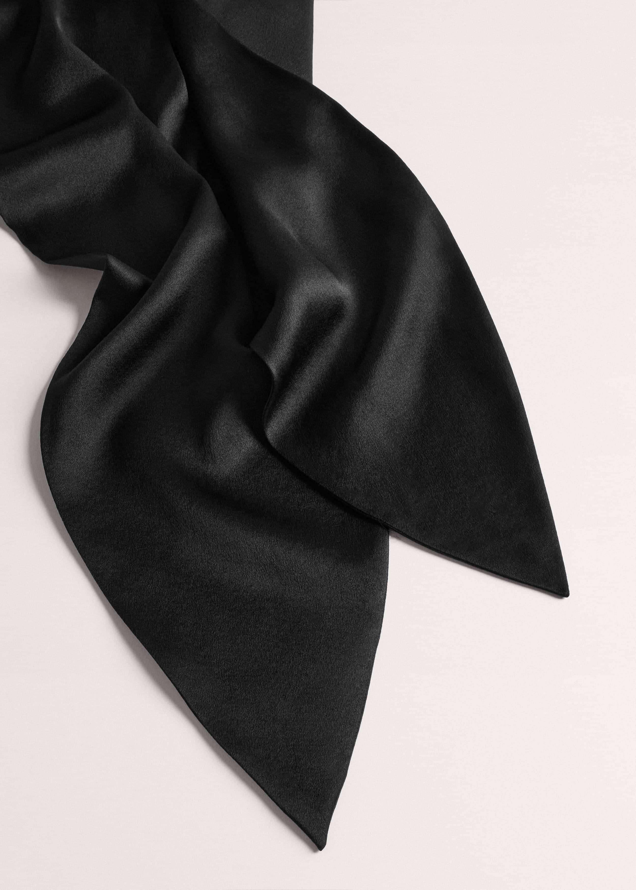 Black Silk Satin Evening Scarf meandem