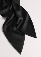 Black Silk Satin Evening Scarf meandem