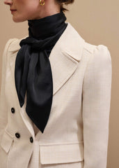 Black Silk Satin Evening Scarf meandem