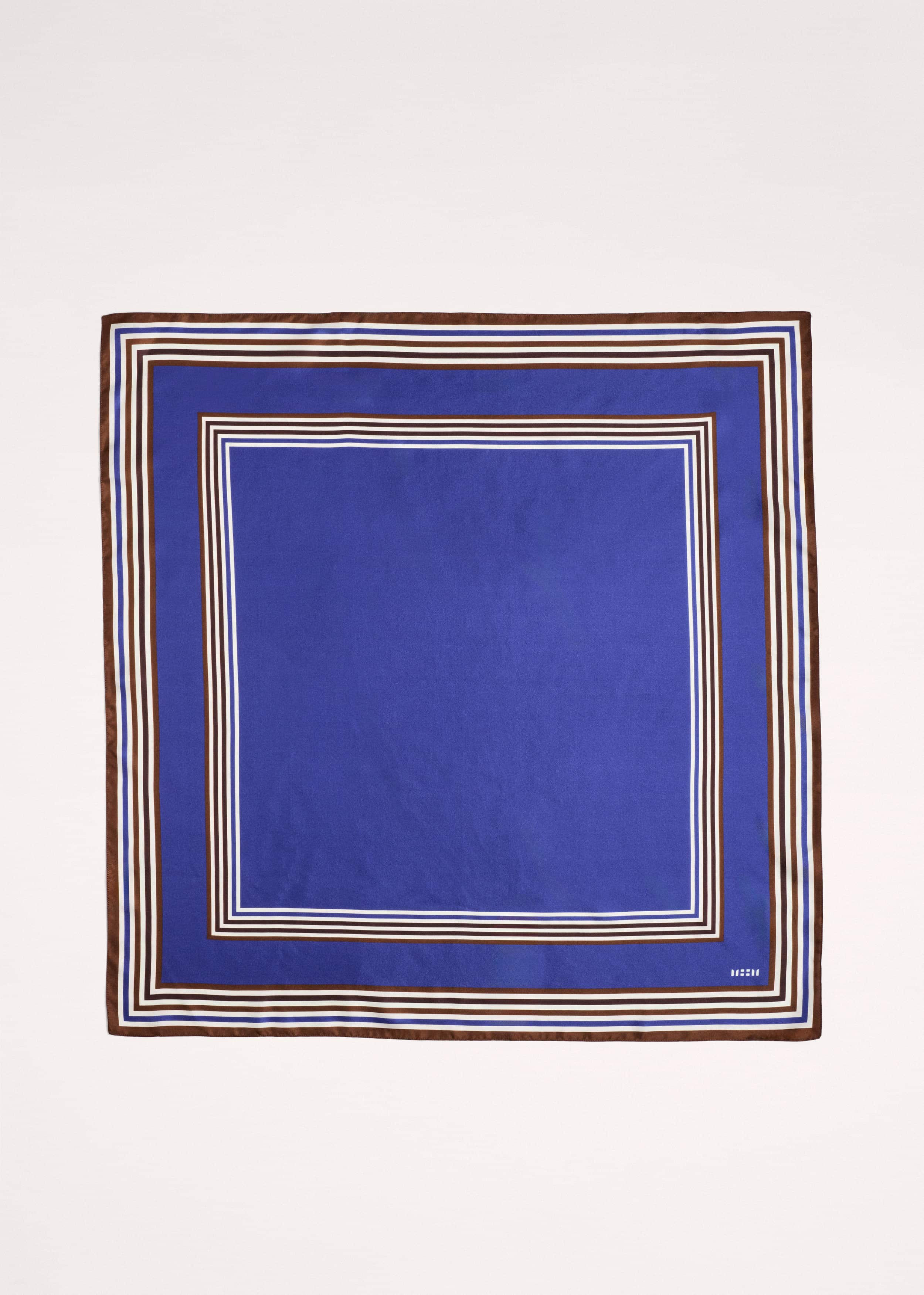Blue Striped Silk Multi-Border Scarf meandem