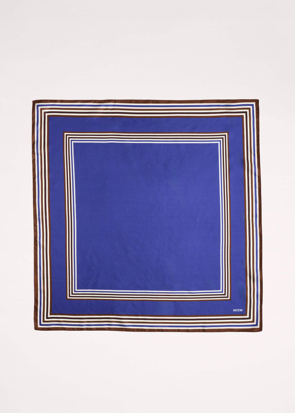 Blue Striped Silk Multi-Border Scarf meandem