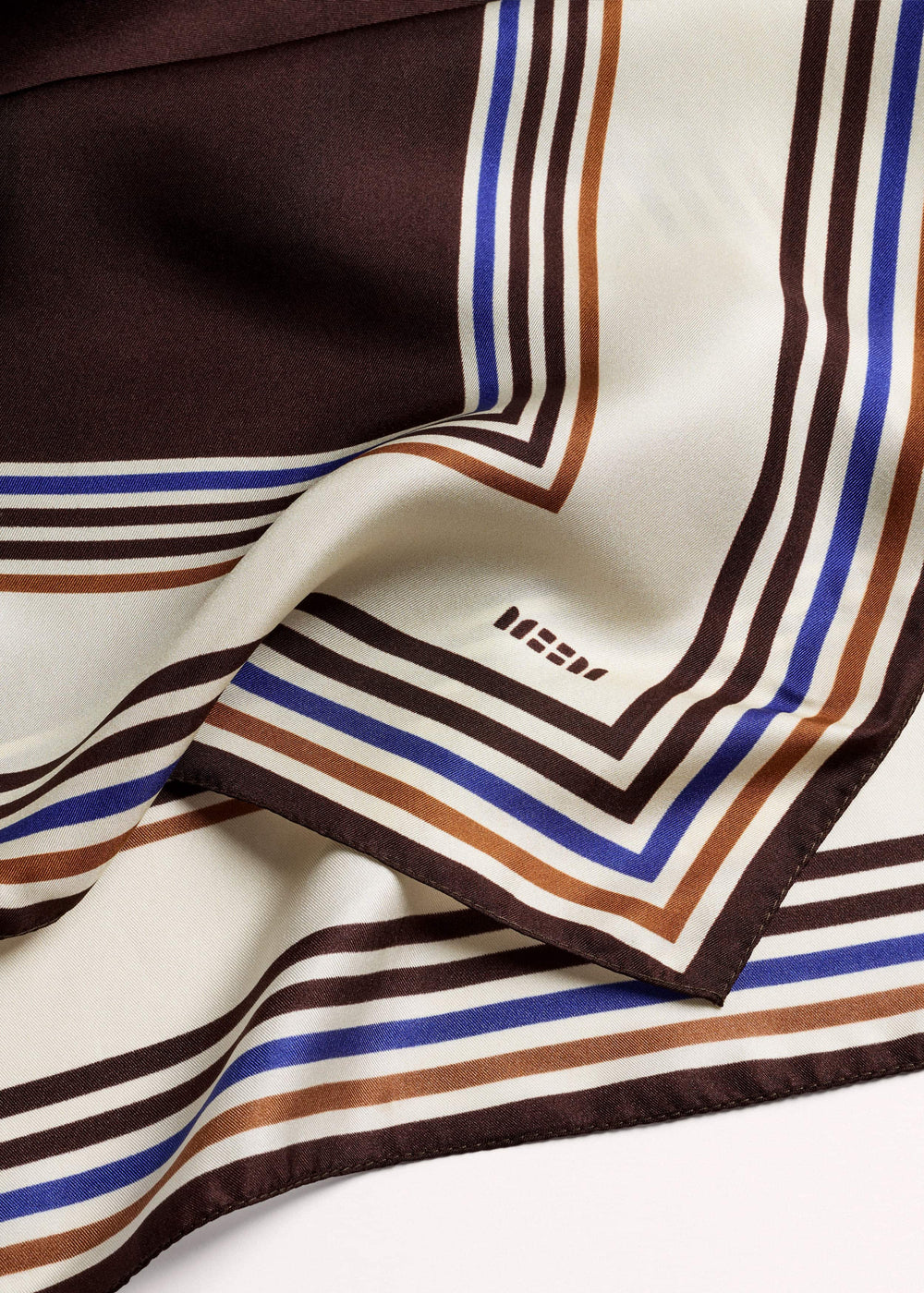 Brown Striped Silk Multi-Border Scarf meandem