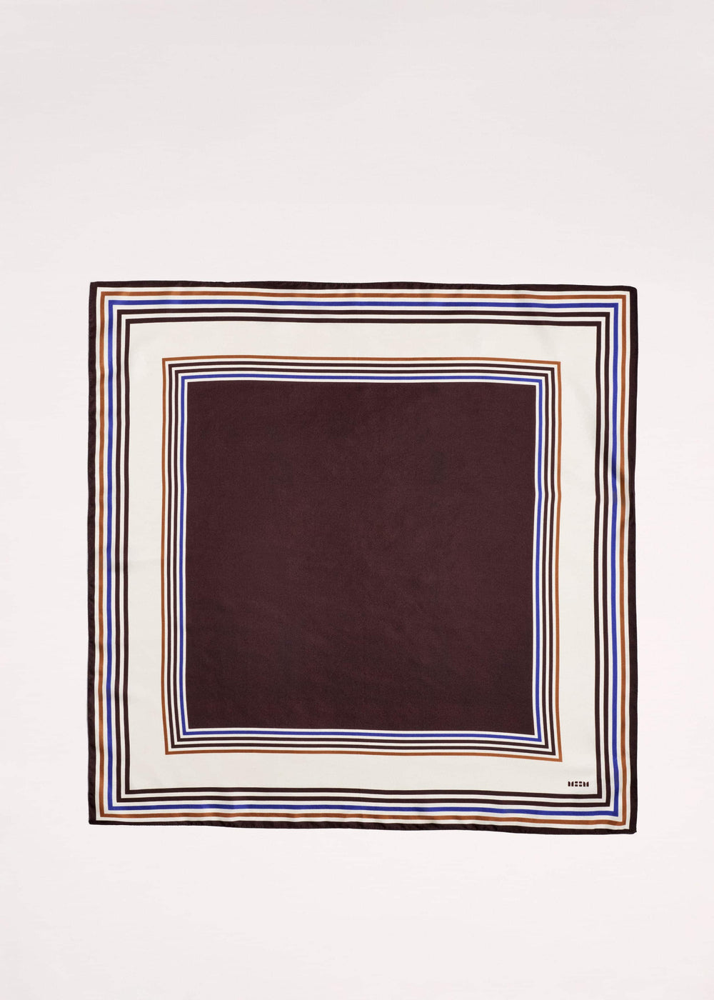 Brown Striped Silk Multi-Border Scarf meandem