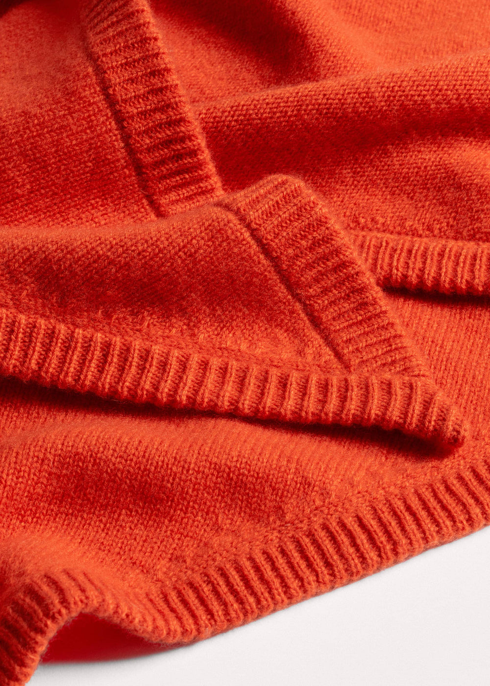 Orange Cashmere Triangle Knit Scarf meandem