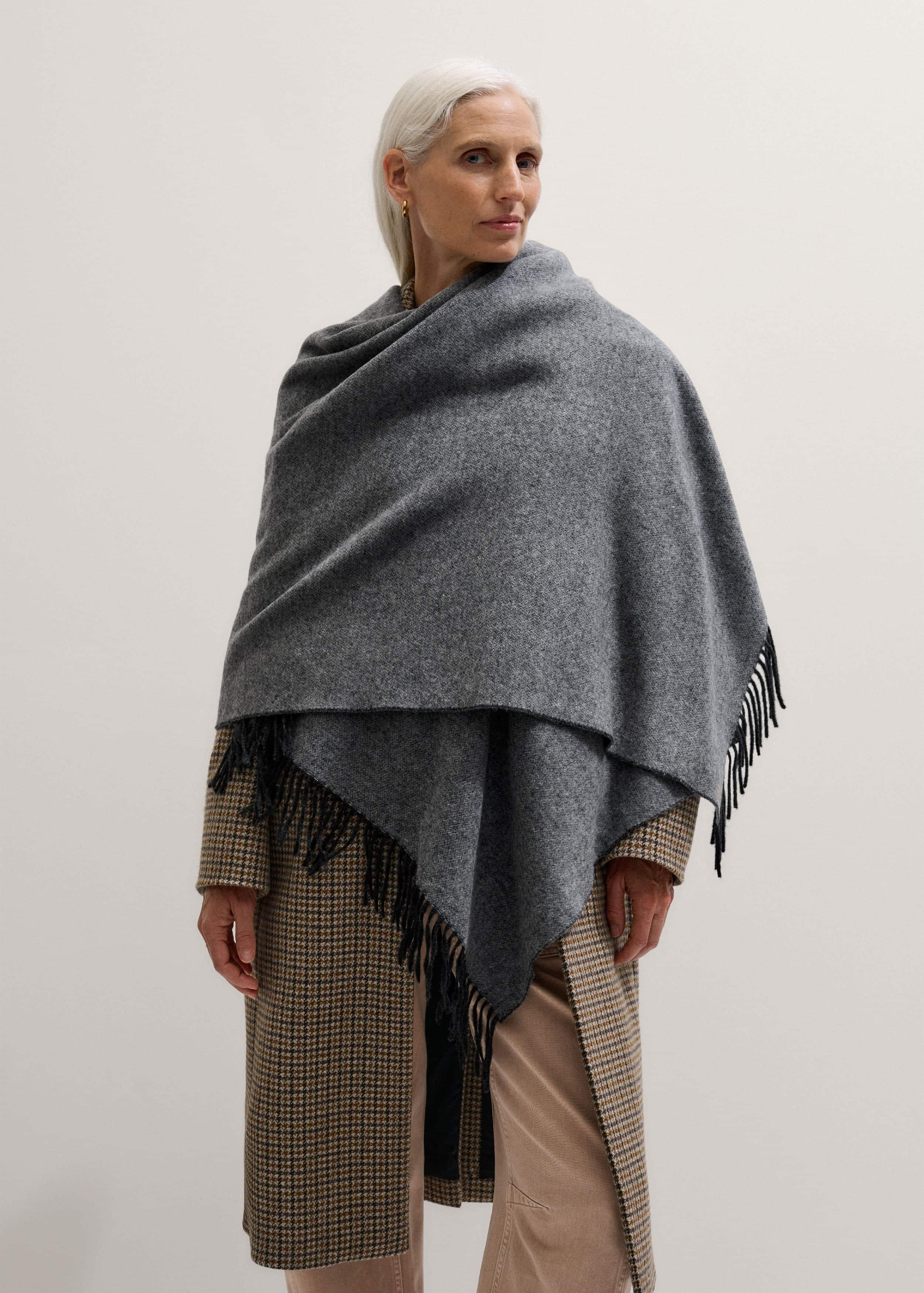 Gray Cashmere Blend Travel Scarf meandem
