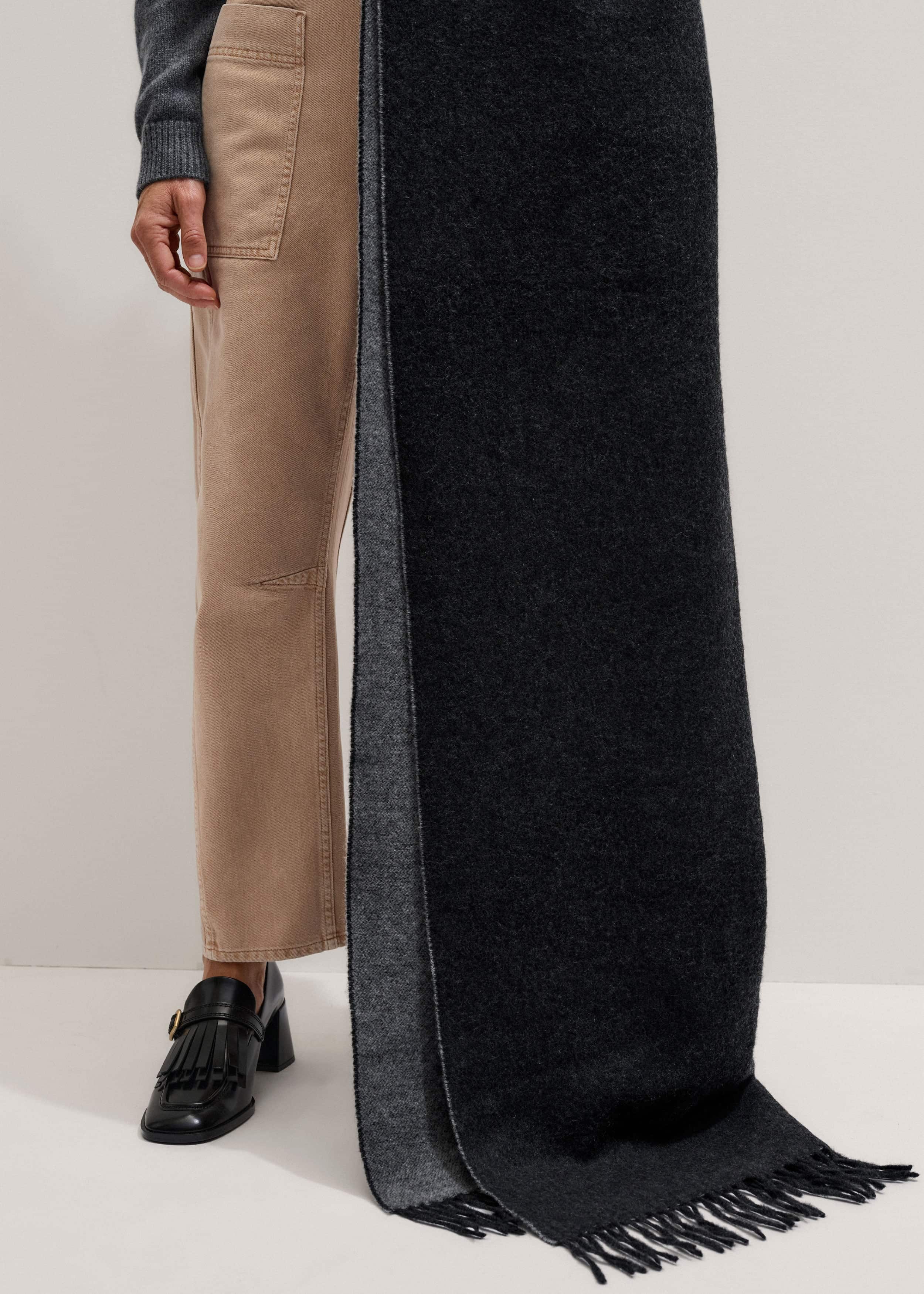 Gray Cashmere Blend Travel Scarf meandem