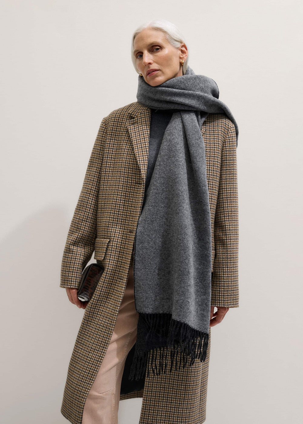 Gray Cashmere Blend Travel Scarf meandem