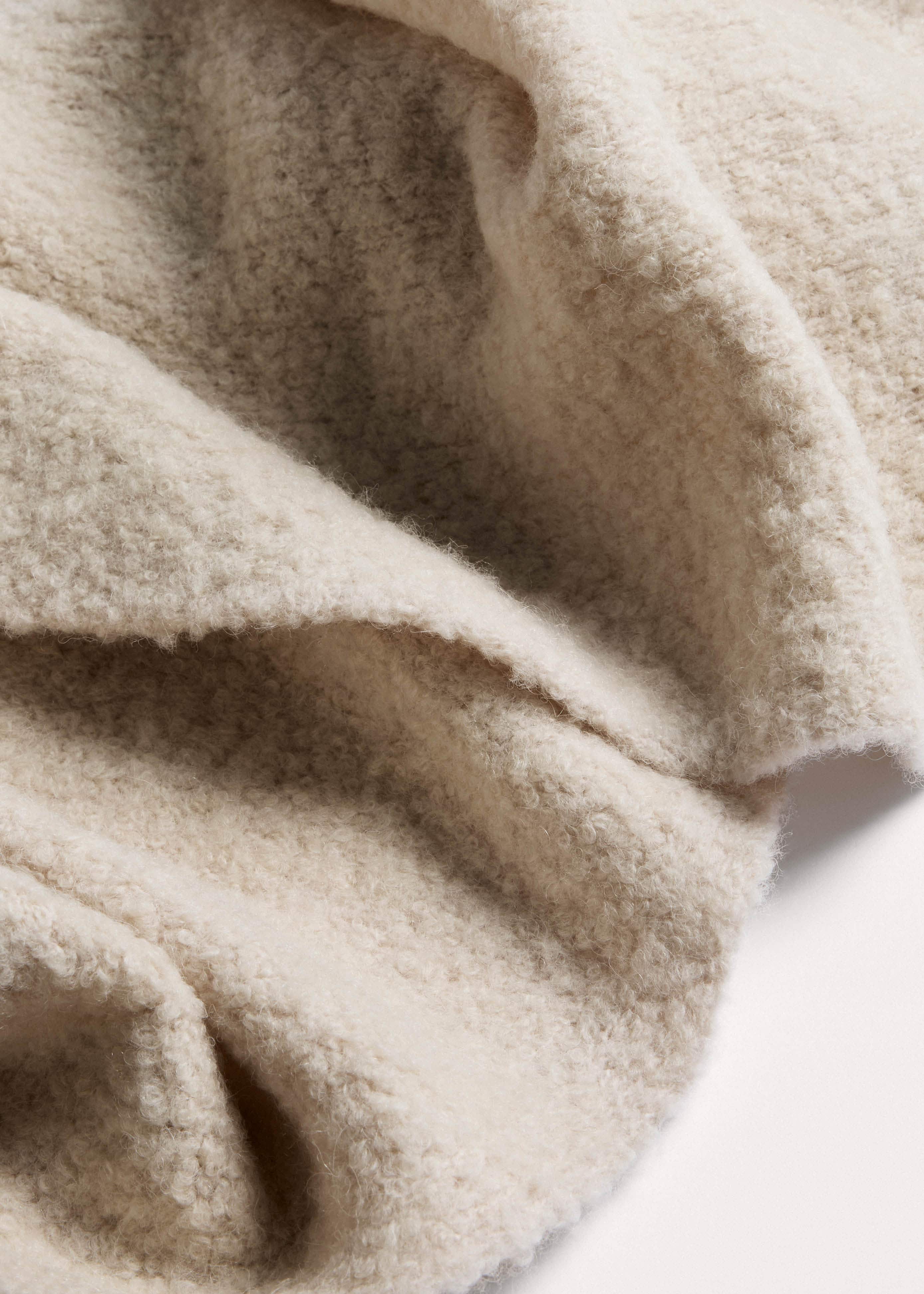 Oatmeal Merino Wool Bouclé Knit Scarf meandem