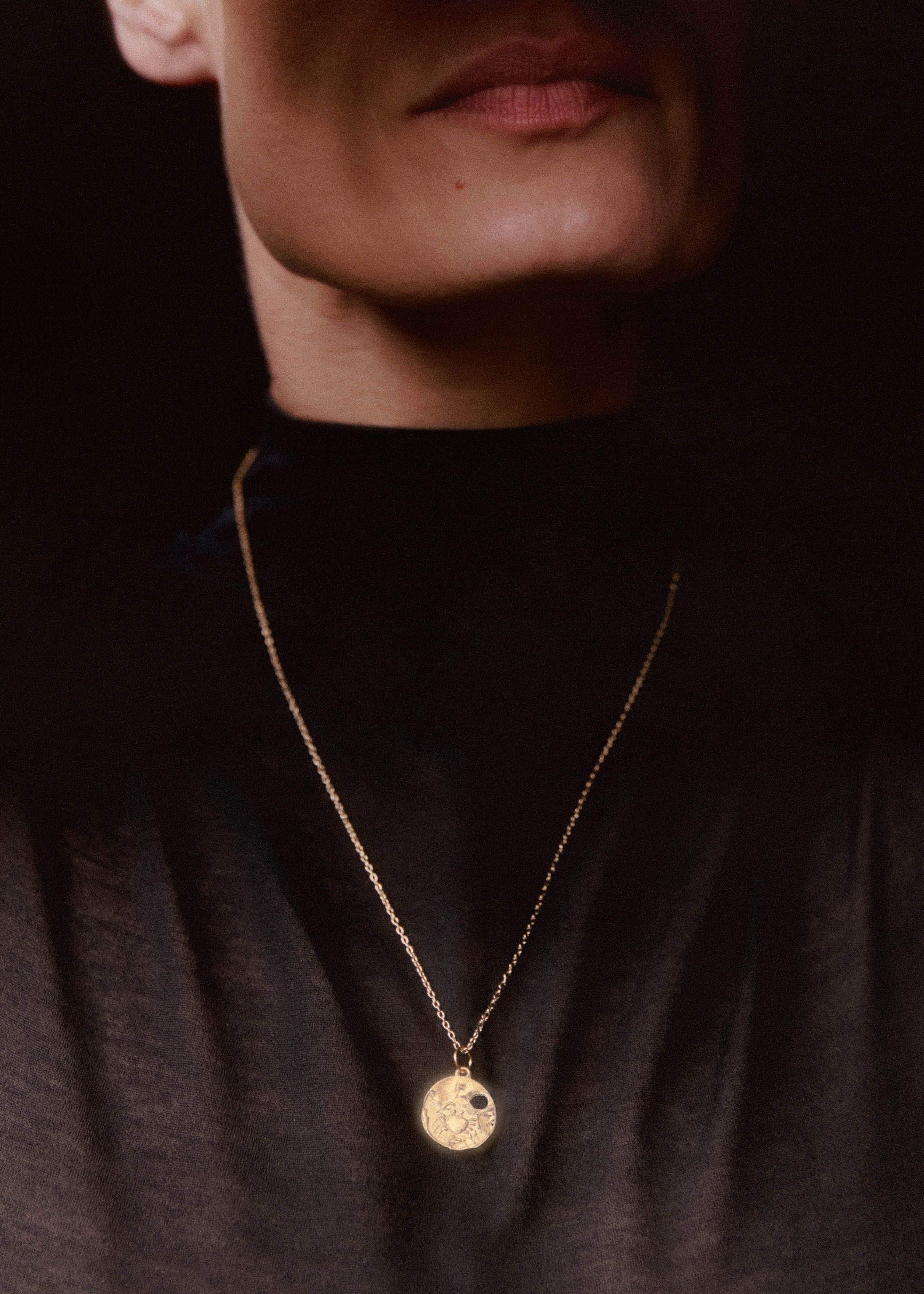 Gold Cancer Necklace meandem