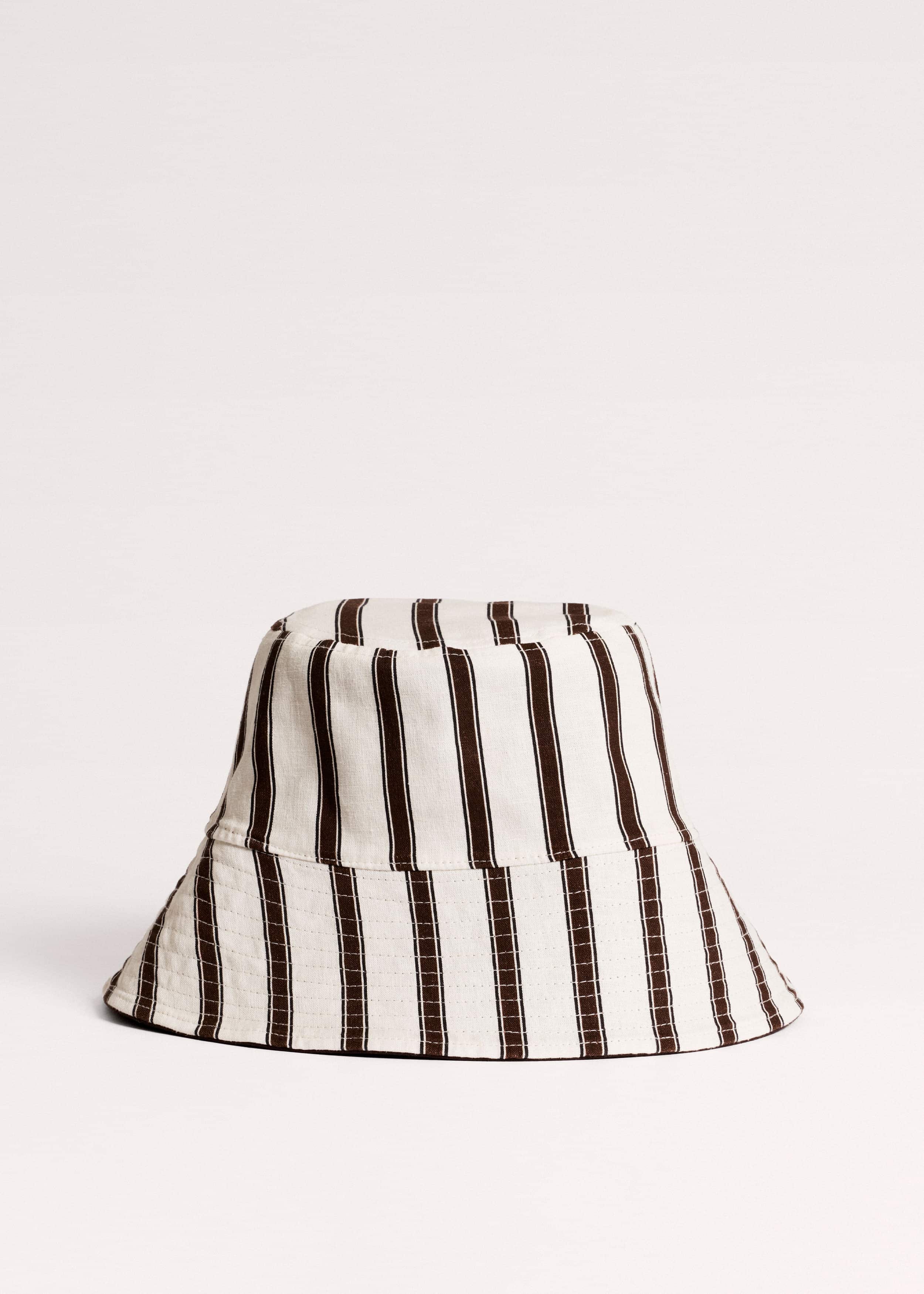 Brown Striped Reversible Bucket Hat meandem